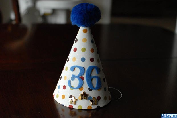 A birthday hat worthy of any military birthday care package. (Military.com)