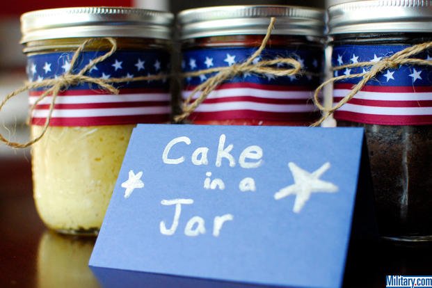 Cake in a jar is a great military care package gift. (Military.com)