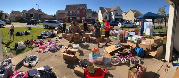 Just some of the donations received for victims of Hurricane Michael. (Photo courtesy of Facebook)