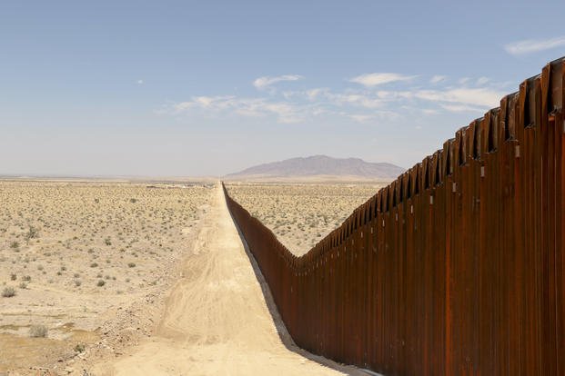 view of long fence in the desert
