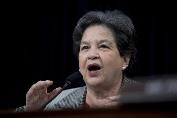 In this March 27, 2019 photo, Rep. Lois Frankel, D-Fla., speaks at a House Appropriations subcommittee hearing on budget on Capitol Hill, in Washington. (AP Photo/Andrew Harnik) Lois Frankel speaks at a House Appropriations subcommittee hearing.