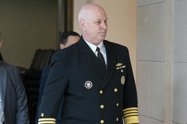  Vice Chairman of the Joint Chiefs, Adm. Christopher Grady arrives for a closed door briefing