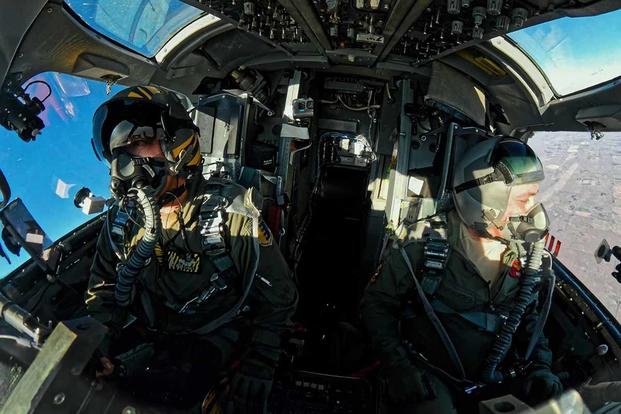 Inside the cramped two-seater cockpit of the B-1 Lancer. (Newsweek/Unconventional)