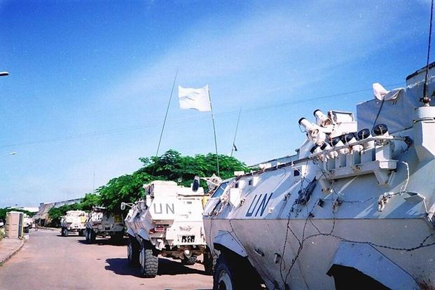 Around the UNOSOM university compound in Mogadishu in 1992 or 1993. APC Condor of the Malaysian Army.