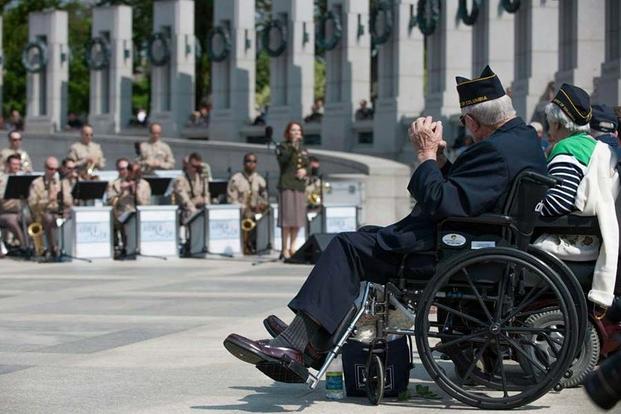 Airmen of Note perform for WWII Veterans at the WWII Memorial in Washington DC (AF Photo)