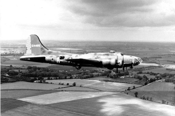 B-17 Flying Fortress bombers flew daylight bombing raids against Germany from August 1942 to the war's end; their 8th Air Force crews paid a heavy price. (DoD photo)