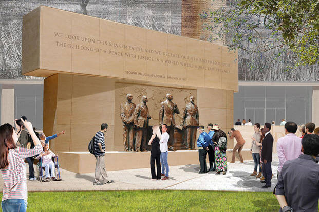A veterans group is criticizing the proposed memorial to Dwight Eisenhower as an "ugly, confusing and grandiose design."