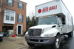 Red Ball moving truck