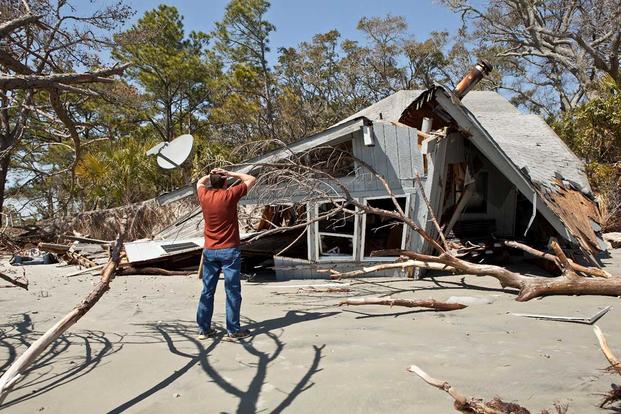 A home destroyed by a natural disaster