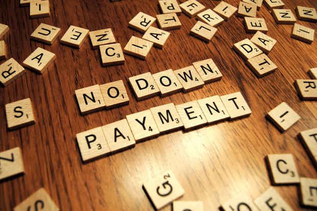 Scrabble tiles spelling out "No down payment" (Photo: Flickr/Jake Rustenhoven, GotCredit)