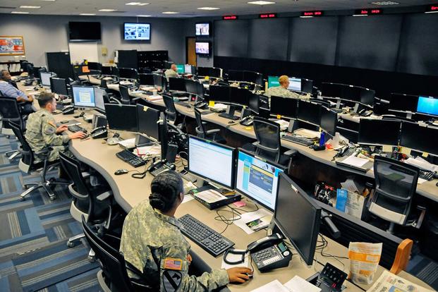 The Cyber Operations Center on Fort Gordon, Ga., is home to signal and military intelligence non-commissioned officers who watch for and respond to network attacks. (Photo Credit: Michael L. Lewis)
