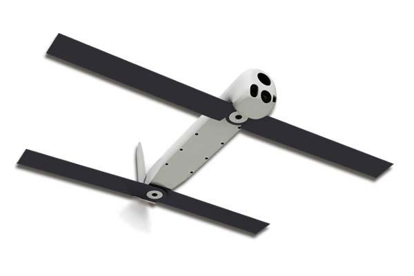 The Switchblade is a small "kamikaze” drone designed to be launched by a service member but which can also be tossed out of the back of an MV-22 Osprey for precision target acquisition. (Image courtesy AeroVironment