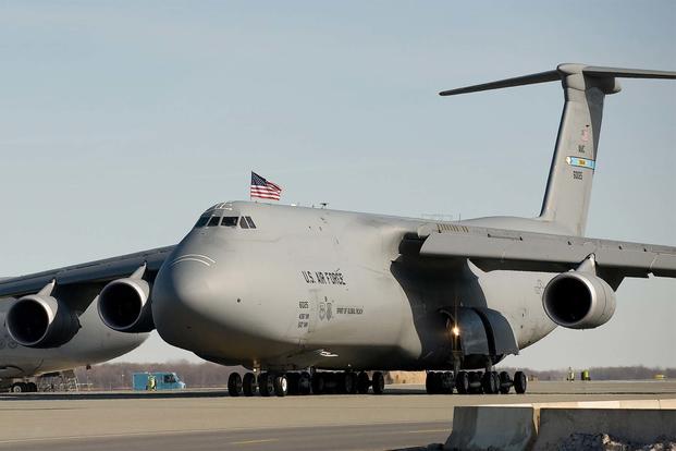 FILE -- The Spirit of Global Reach, Team Dover's first C-5M Super Galaxy, was delivered Feb. 9, 2009 during a delivery ceremony at Dover Air Force Base, Del. (U.S. Air Force/Jason Minto)