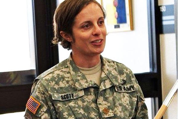 Army Maj. Angela Scott from the 20th Chemical, Biological, Radiological, Nuclear and Explosives Command was one of 26 women to take part in the second gender-integrated Ranger Training Assessment Course. (U.S. Army photo)