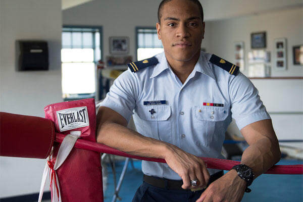 Coast Guard First Class Cadet Taylor Tennyson, a 2013 National Collegiate Boxing champion, will graduate and head out to his first assignment, on the Coast Guard Cutter Robert Yered. (U.S. Coast Guard photo/Petty Officer 2nd Class Cory J. Mendenhall)