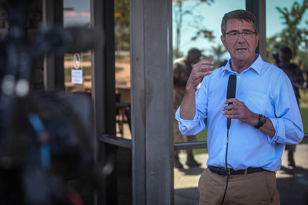 U.S. Secretary of Defense, the honorable Mr. Ashton Carter opened up for questions from service members and media outlets aboard Marine Corps Base Camp Pendleton, Calif., Aug, 27, 2015. (Photo: Cpl. Seth Starr)