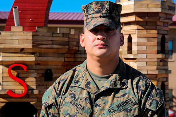 Marine Corps Sgt. Michel A. Garcia, a heavy equipment mechanic with 7th Engineer Support Battalion. (Marine Corps/Pvt. Robert Bliss)