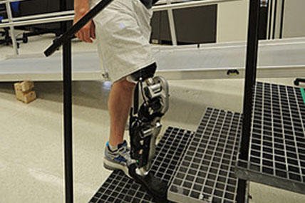 Zac Vowter, a patient in Chicago, is testing the bionic leg that is digitally connected to his nervous system.