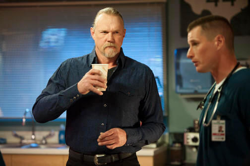 THE NIGHT SHIFT -- Moving On Episode 212 -- Pictured: (l-r) Trace Adkins as Smalls, Brendan Fehr as Drew Alister -- (Photo by: Lewis Jacobs/NBC)