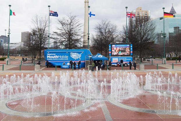 IMAGE DISTRIBUTED FOR ASPEN DENTAL - Aspen Dental MouthMobile at Centennial Olympic Park as part of the Healthy Mouth Movement 2016 launch on Thursday, Feb. 25, 2016, in Atlanta. (Branden Camp/AP Images for Aspen Dental)