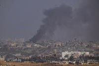 Smoke rises to the sky after explosion in the Gaza Strip, as seen from southern Israel
