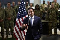 U.S. Secretary of State Marco Rubio speaks to the media after visiting the Civil-Military Coordination Center in Southern Israel, Friday, Oct. 24, 2025. (Fadel Senna/Pool Photo via AP) U.S. Secretary of State Marco Rubio