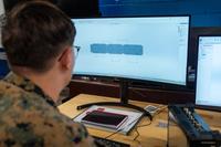 U.S. Marine Corps Cpl. Grant Morris, a digital wideband systems maintainer with 2nd Intelligence Battalion, II Marine Expeditionary Force Information Group, II MEF, designs a 3D model of a dust cover for a hand-held radio test set at Marine Corps Base Camp Lejeune, North Carolina, Sept. 4, 2025. Morris designed a dust cover for the hand-held radio test set during the additive manufacturing basic course hosted by the II MEF Innovation Campus. (U.S. Marine Corps photo by Lance Cpl. Brady V. Hathaway, DVIDS).