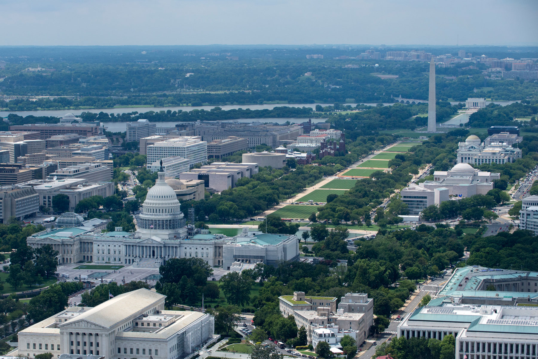 aerial view of washington dc