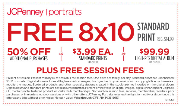 jcpenney portrait coupons jcpenney portraits free 8x10