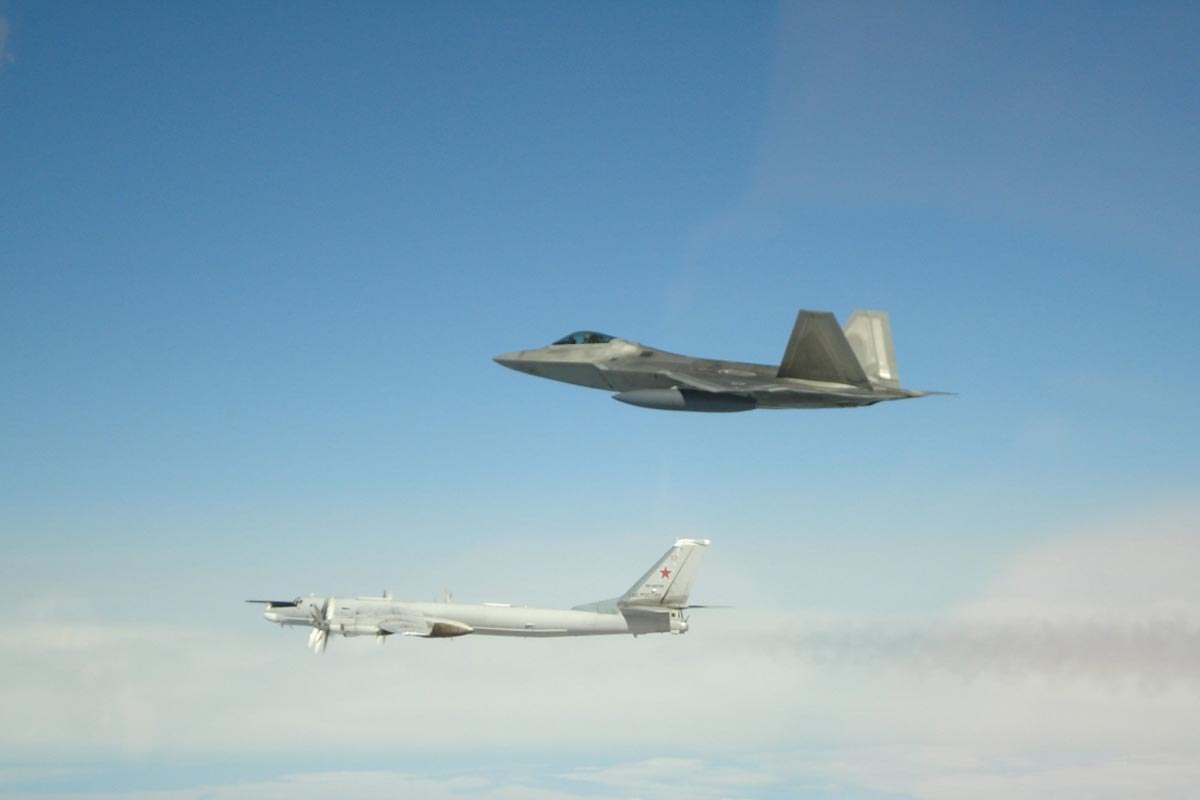 F22s Intercept Russian Bombers, Fighter Jets Off Coast of Alaska