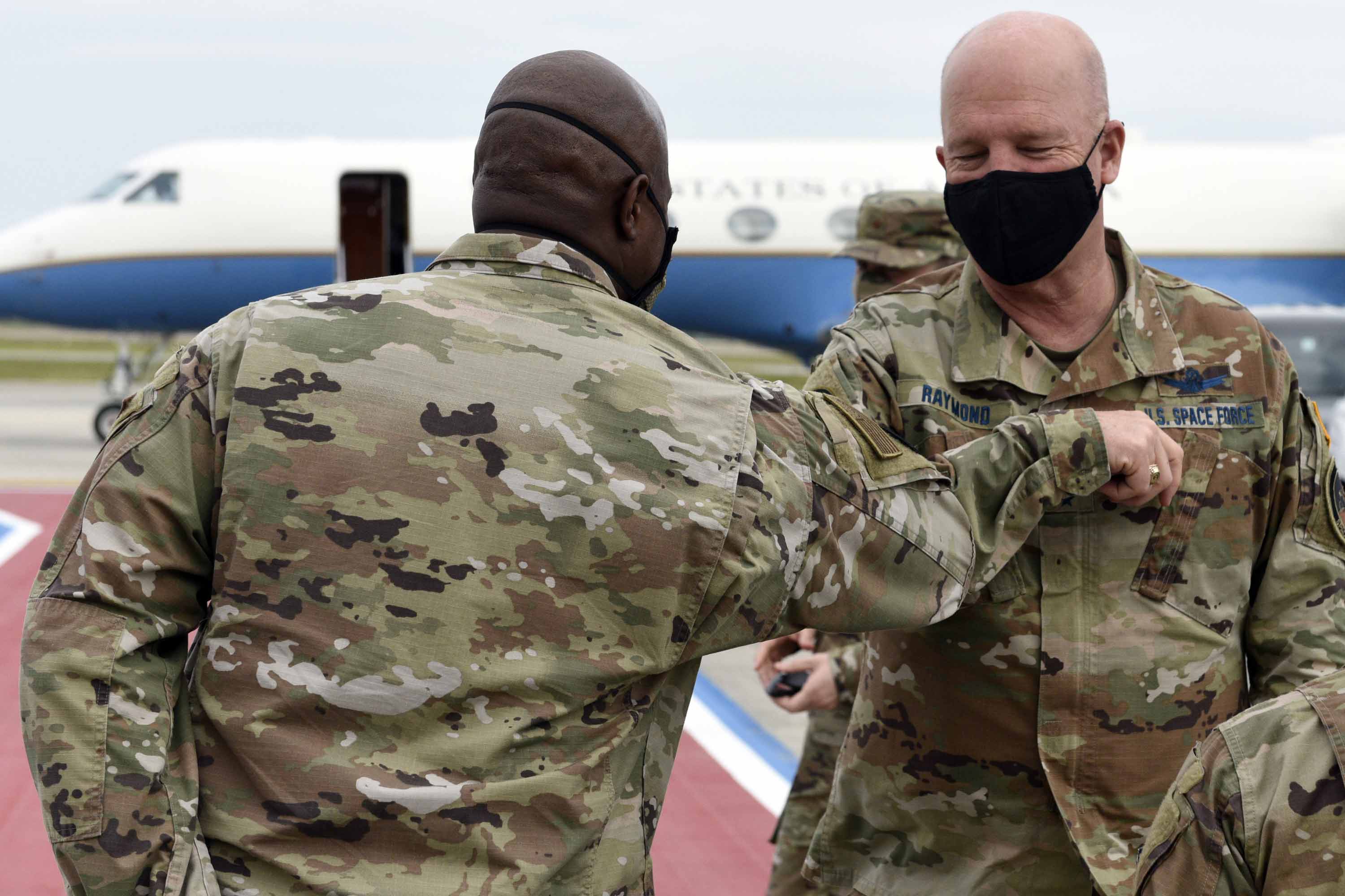 Gen. John "Jay" Raymond says goodbye at Patrick Air Force Base, Fla.