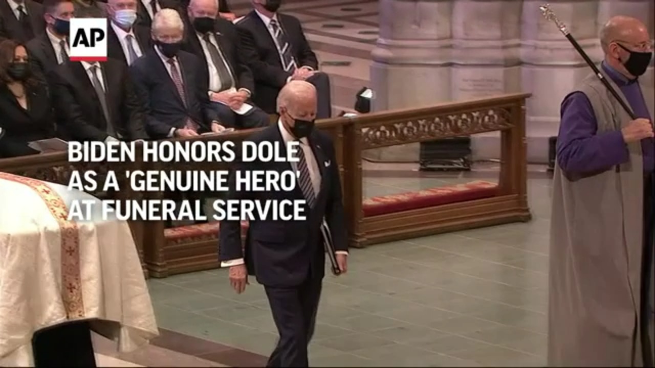Biden Honors Dole as a 'Genuine Hero' at Funeral