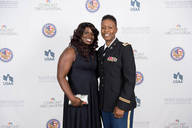 An Army couple attends the 2017 American Military Partner Association (AMPA) gala (Courtesy of the American Military Partner Association)