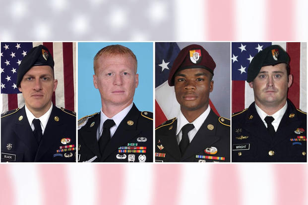 Staff Sgt. Bryan C. Black, Staff Sgt. Jeremiah W. Johnson, Sgt. La David T. Johnson, and Staff Sgt. Dustin M. Wright. (U.S. Army photos)