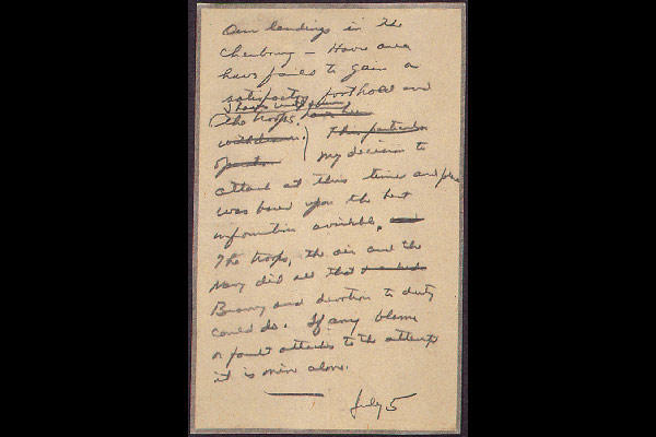 Eisenhower D-day retreat message (National Archives)