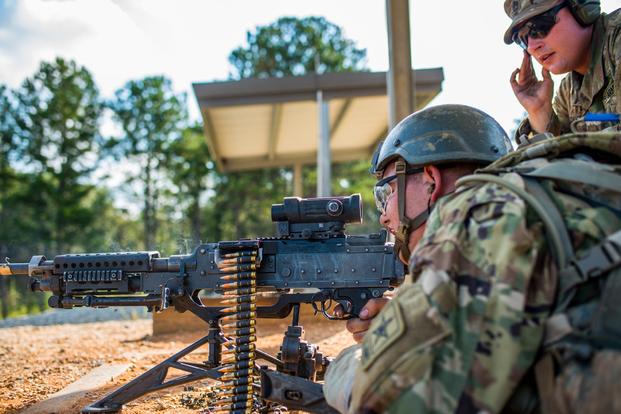 As part of the pilot to extend one-station unit training for Infantry Soldiers from 14 to 22 weeks, trainees received instruction on the M240-series medium machine gun Sept. 21, 2018 at Malone Range complex, at Fort Benning, Georgia. (U.S. Army/Patrick Albright)