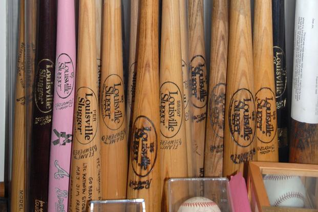 (U.S. Army Photo) Louisville Slugger baseball bats.