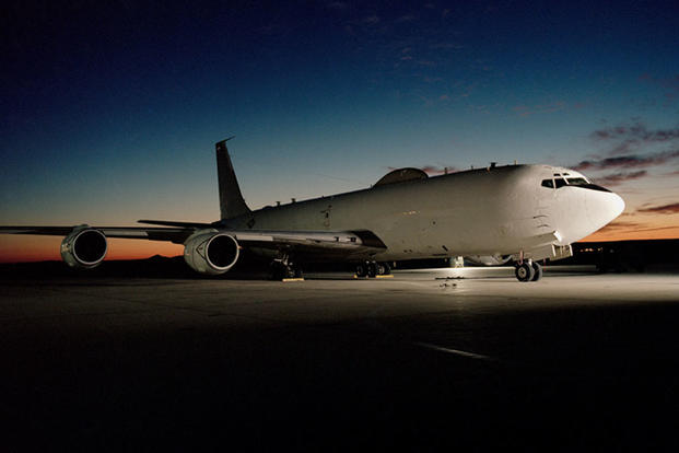 E-6B Mercury, a nuclear command-and-control aircraft, prepares for takeoff. (U.S. Navy)