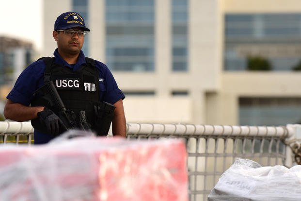 Coast Guard fireman watches over 9 tons of cocaine.