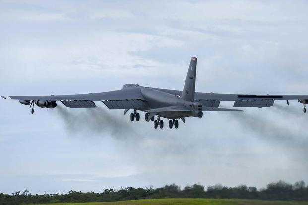 A B-52 Stratofortress in Guam.