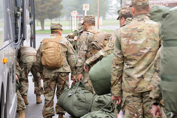 Army Reserve soldiers deploy to help fight COVID-19.