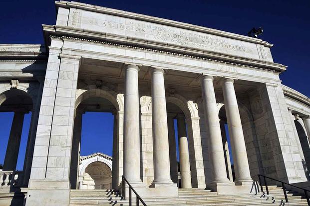 The Arlington Memorial Amphitheater sits adjacent to Arlington National Cemetery.