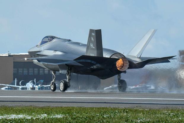 FILE -- An F-35A operates during a combat exercise at Hill Air Force Base.