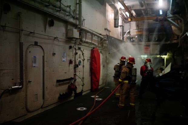 fire team on board Coast Guard Cutter Waesche