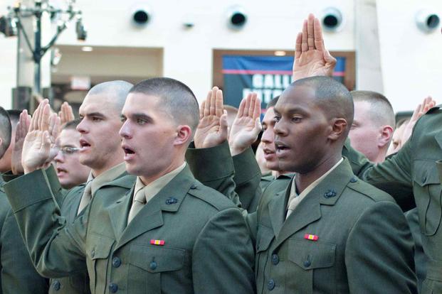 A Marine officer commissioning ceremony