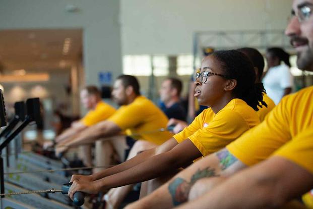The Navy is adding a rowing cardio option to its Physical Fitness Assessment. Navy photo