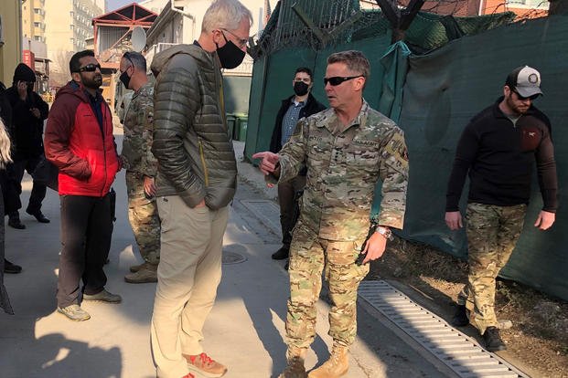 Acting defense secretary Christopher Miller and Gen. Scott Miller in Kabul