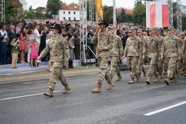Marching in Polish Armed Forces Day Parade