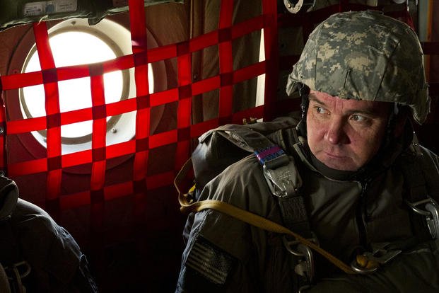 Army National Guard soldier prepares for airborne operation