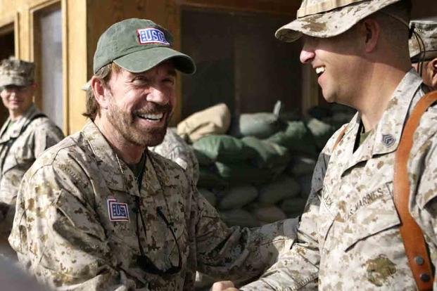 chuck norris visiting marines in iraq